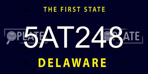 5AT248 Delaware License Plate