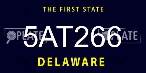 5AT266 Delaware License Plate