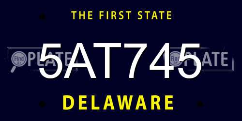5AT745 Delaware License Plate