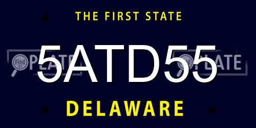 5ATD55 Delaware License Plate