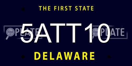 5ATT10 Delaware License Plate