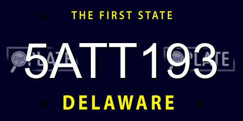 5ATT193 Delaware License Plate