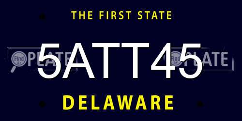 5ATT45 Delaware License Plate