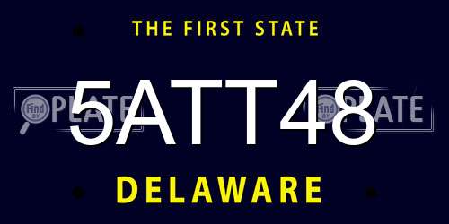 5ATT48 Delaware License Plate