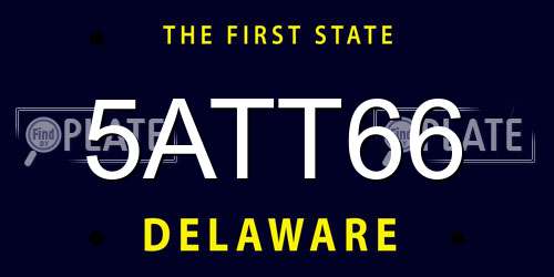 5ATT66 Delaware License Plate