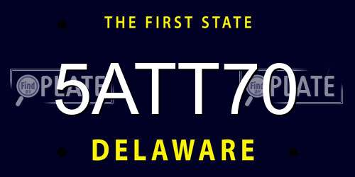 5ATT70 Delaware License Plate