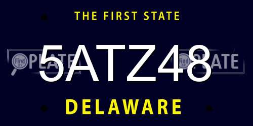 5ATZ48 Delaware License Plate