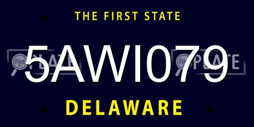 5AWI079 Delaware License Plate