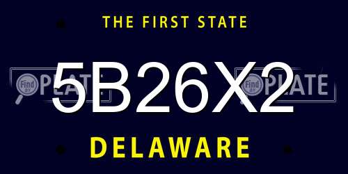 5B26X2 Delaware License Plate