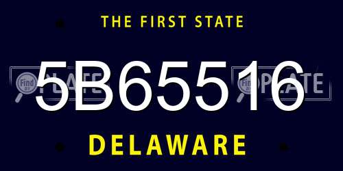 5B65516 Delaware License Plate