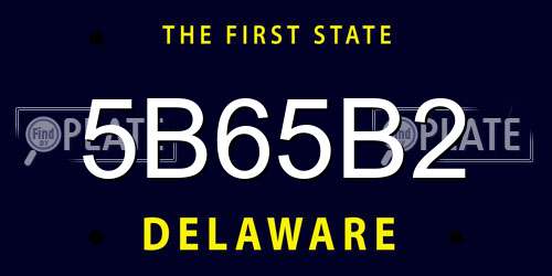 5B65B2 Delaware License Plate