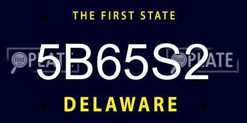 5B65S2 Delaware License Plate
