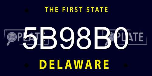5B98B0 Delaware License Plate