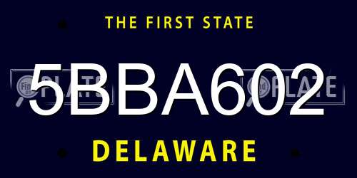 5BBA602 Delaware License Plate