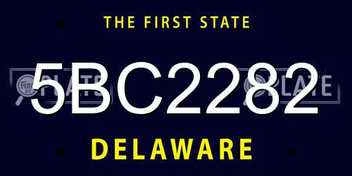 5BC2282 Delaware License Plate