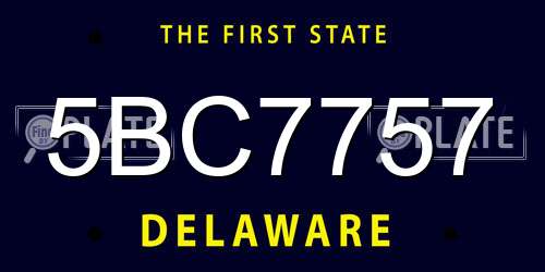 5BC7757 Delaware License Plate