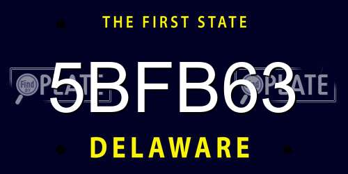 5BFB63 Delaware License Plate