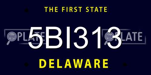 5BI313 Delaware License Plate