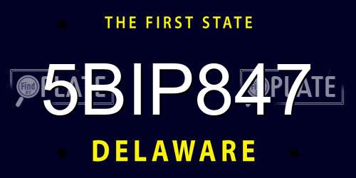 5BIP847 Delaware License Plate