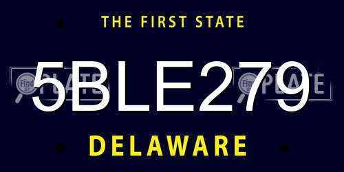 5BLE279 Delaware License Plate