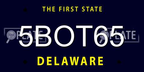5BOT65 Delaware License Plate