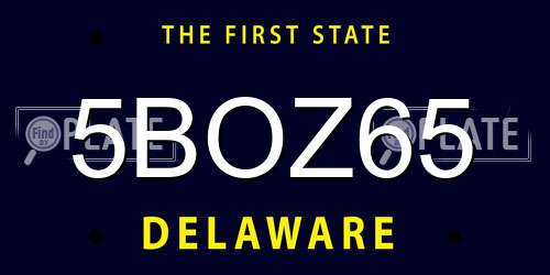 5BOZ65 Delaware License Plate