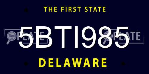 5BTI985 Delaware License Plate