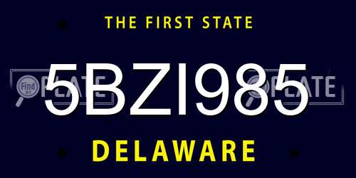 5BZI985 Delaware License Plate