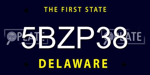 5BZP38 Delaware License Plate