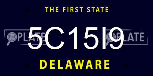 5C15I9 Delaware License Plate