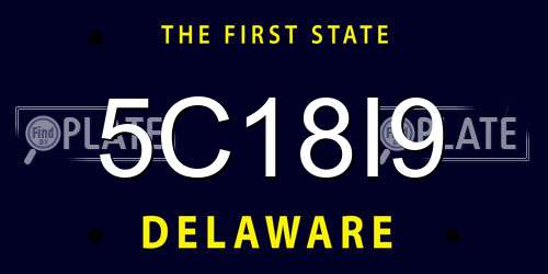 5C18I9 Delaware License Plate