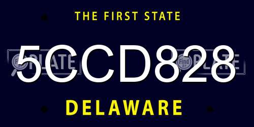 5CCD828 Delaware License Plate