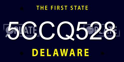 5CCQ528 Delaware License Plate