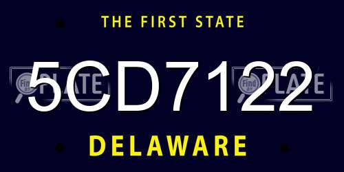 5CD7122 Delaware License Plate