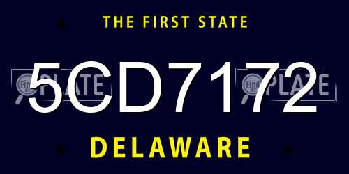 5CD7172 Delaware License Plate