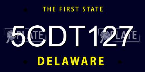 5CDT127 Delaware License Plate