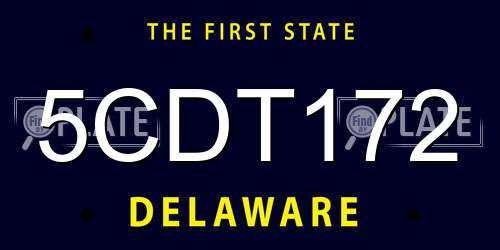 5CDT172 Delaware License Plate