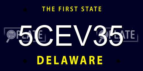 5CEV35 Delaware License Plate