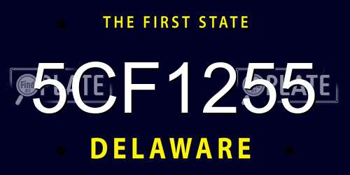 5CF1255 Delaware License Plate