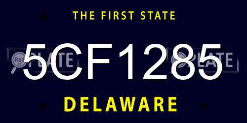 5CF1285 Delaware License Plate