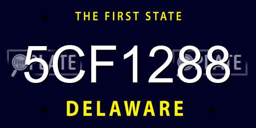 5CF1288 Delaware License Plate