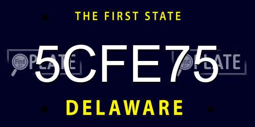 5CFE75 Delaware License Plate