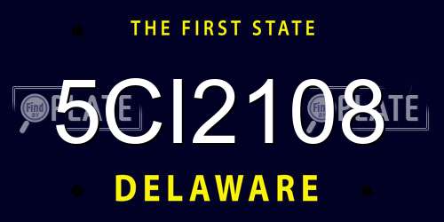 5CI2108 Delaware License Plate