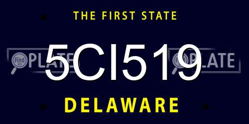 5CI519 Delaware License Plate