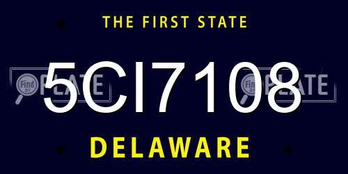 5CI7108 Delaware License Plate