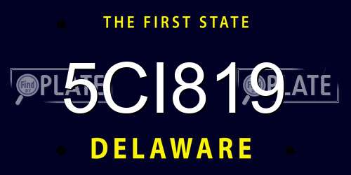 5CI819 Delaware License Plate