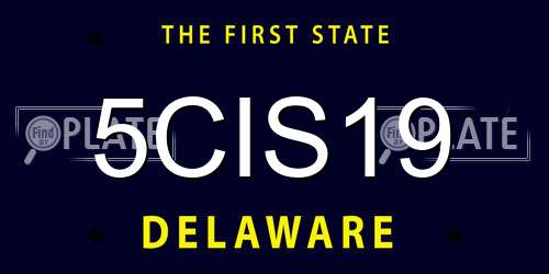 5CIS19 Delaware License Plate