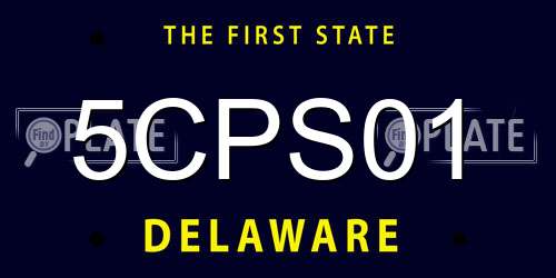 5CPS01 Delaware License Plate