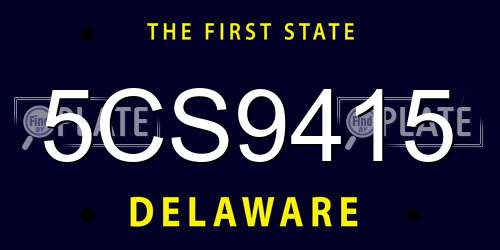 5CS9415 Delaware License Plate