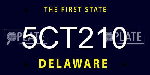 5CT210 Delaware License Plate